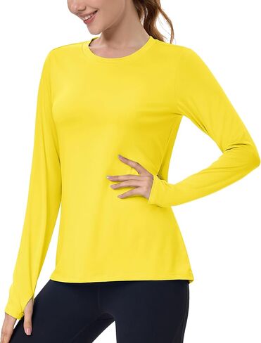 MAGCOMSEN Women’s Long Sleeve Shirts UPF 80+ Quick Dry Athletic Workout Tee Shirts with Thumb Holes Rash Guard Swim Tops in Saudi Arabia