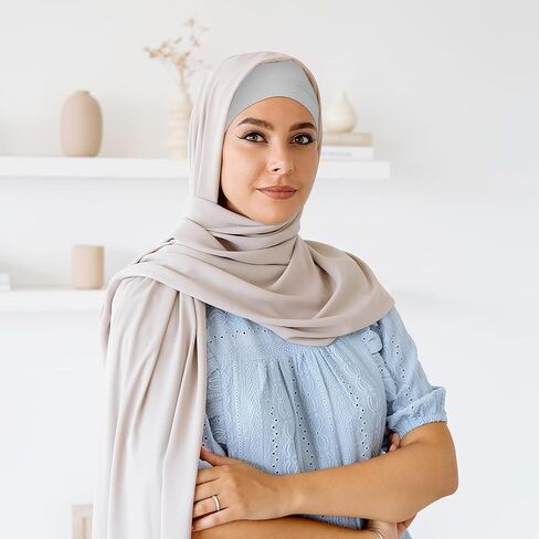 PHOGARY 4 Pcs Women Hijab Undercap, Islamic Muslim Under Hijab Cap Inner Under Scarf Hat Hijab Cap with Tie Back Closure Solid Color Underscarf Hijab Cap Turban Head Wraps for Women Chemo Sleep Cap(C) in Saudi Arabia