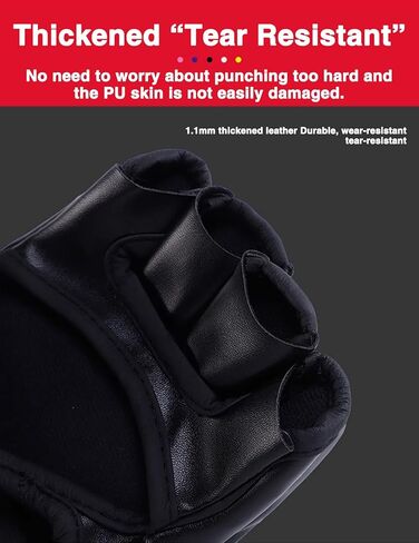 قفازات الملاكمة، قفازات PU MMA قفازات الملاكمة مكونة من زوجين من معدات الملاكمة للتدريب في المنزل على الملاكمة والفنون القتالية Sanda Sparring (نموذج يد الشبح باللون الأسود) in Kuwait
