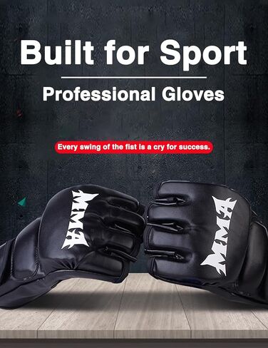 قفازات الملاكمة، قفازات PU MMA قفازات الملاكمة مكونة من زوجين من معدات الملاكمة للتدريب في المنزل على الملاكمة والفنون القتالية Sanda Sparring (نموذج يد الشبح باللون الأسود) in Kuwait