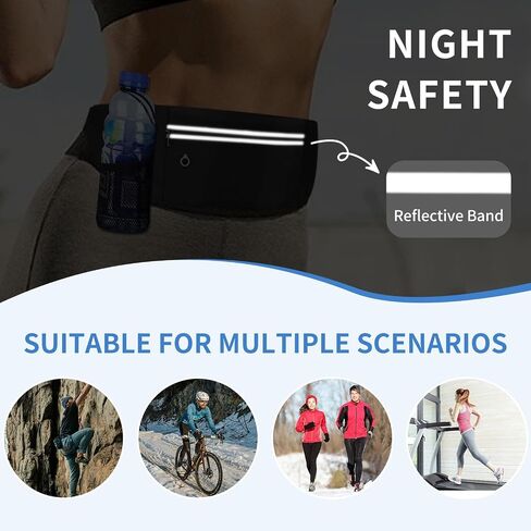 Slim Running Belt Fanny Pack for Men Women, Running Phone Holder Runners Pouch Waist Pack for Workout (1198, Black) in Kuwait