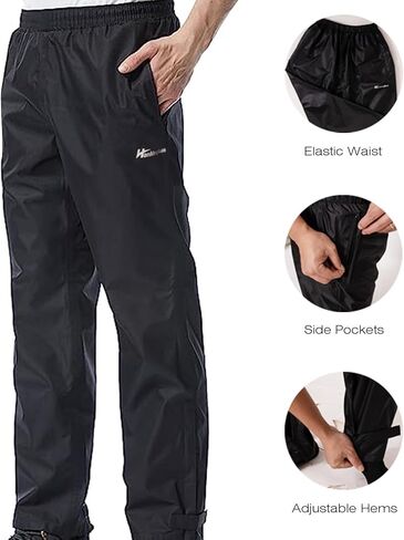 Men's Rain Pants Waterproof Over Pants Windproof Lightweight Hiking Pants Work Rain Outdoor for Golf, Fishing in Saudi Arabia