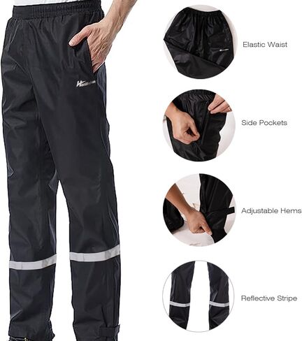 Men's Rain Pants Waterproof Over Pants Windproof Lightweight Hiking Pants Work Rain Outdoor for Golf, Fishing in Saudi Arabia