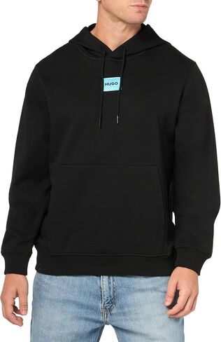 HUGO Men's Square Woven Logo Hooded Sweatshirt in Kuwait