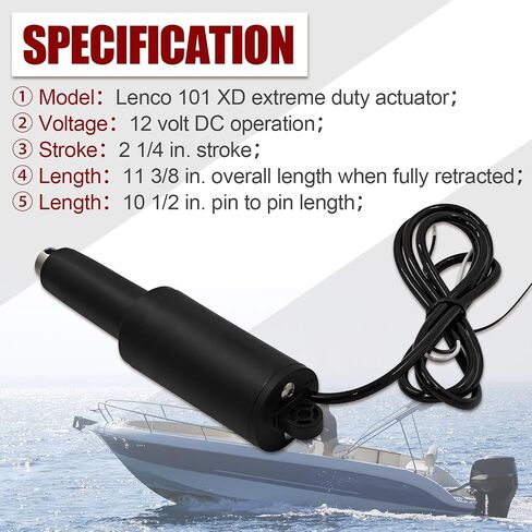 15055-001 12 Volt Boat Trim Actuator ، 101 XD Extreme Duty Actuorator 5/16 "MTG HW Atting Hardware ، يأتي مع كابل 6 بوصات ، مصمم لسلسلة HD ، XD ، صمامات الدفة الفائقة ، 21/4" السكتة الدماغية in Kuwait