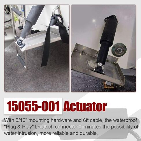 15055-001 12 Volt Boat Trim Actuator ، 101 XD Extreme Duty Actuorator 5/16 "MTG HW Atting Hardware ، يأتي مع كابل 6 بوصات ، مصمم لسلسلة HD ، XD ، صمامات الدفة الفائقة ، 21/4" السكتة الدماغية in Kuwait