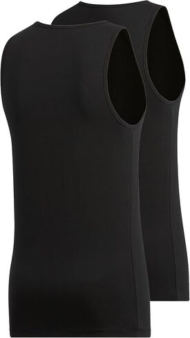 adidas Men's Stretch Cotton Tank Top Undershirts (2-Pack), White/White, Medium in Saudi Arabia