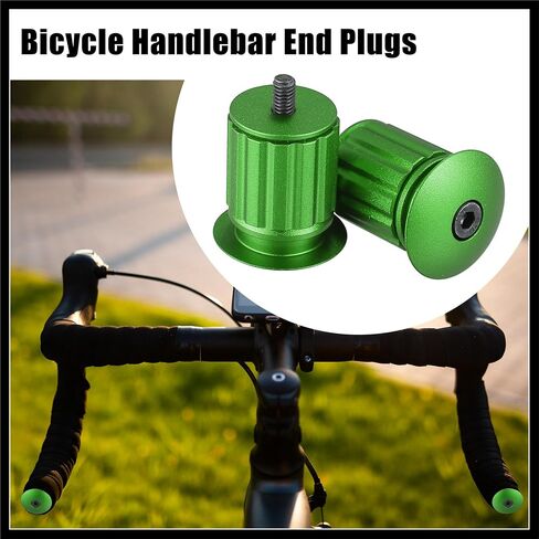 1 Pair Aluminum Alloy 17.5-22mm Handlebar End Plugs for Road Mountain Bicycle Adjustable Handlebar Bike Bar Ends Green Durable Material in Saudi Arabia