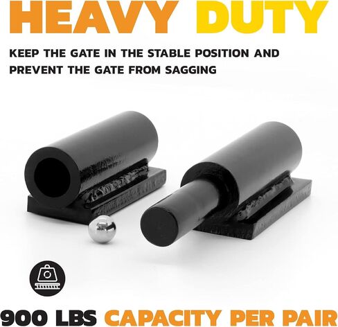 2 Pack Gate Hinges, 7 inches Heavy Duty Gate Hinge, Weld-On Install Fence Gate Hinge, Gate Hinges For Wooden Fences Heavy Duty, Gate Hinges For Metal Gates, Fence Hinges for Outdoor Gate - Black Color in Saudi Arabia