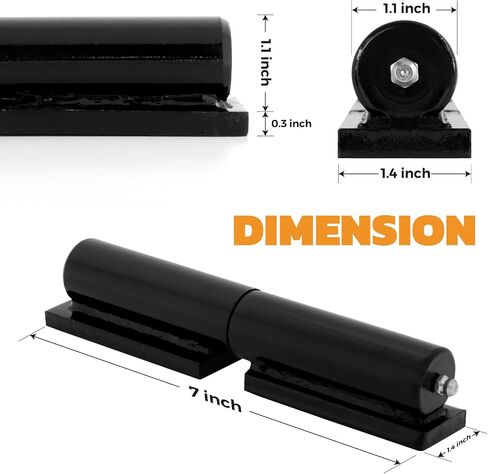 2 Pack Gate Hinges, 7 inches Heavy Duty Gate Hinge, Weld-On Install Fence Gate Hinge, Gate Hinges For Wooden Fences Heavy Duty, Gate Hinges For Metal Gates, Fence Hinges for Outdoor Gate - Black Color in Saudi Arabia