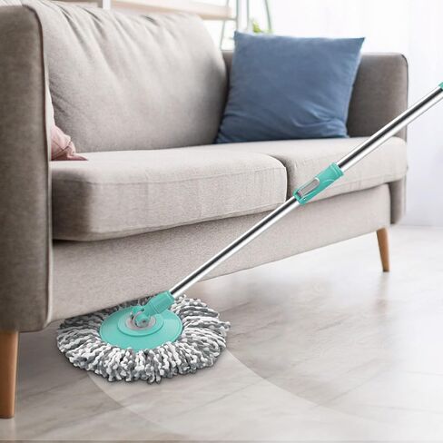 Spotzero Mop and Bucket with Wringer Set for Floor Cleaning with Wheels, 2 Microfiber Refills included, Extendable Handle, 360 Spinning System, (trapeadores con cubeta giratoria 360) Maxx Spin Mop in Saudi Arabia
