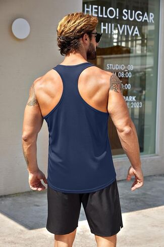 COOFANDY Men's 3 Pack Workout Tank Tops Quick Dry Gym Sleeveless Muscle T Shirts Y Back Athlectic Tank Bodybuilding Top in Saudi Arabia
