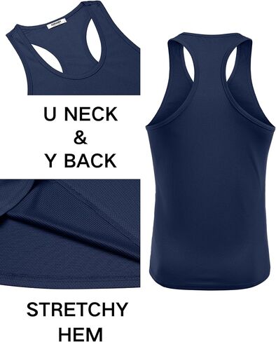 COOFANDY Men's 3 Pack Workout Tank Tops Quick Dry Gym Sleeveless Muscle T Shirts Y Back Athlectic Tank Bodybuilding Top in Saudi Arabia