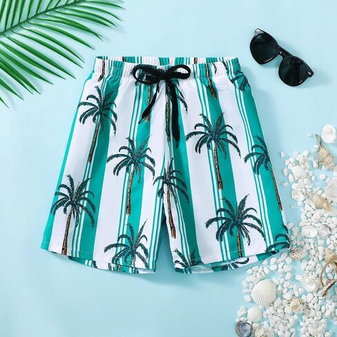 Boys Swim Trunks with Compression Liner Stretch Swim Shorts Teen Boy Quick Dry Swimsuit Board Shorts 5-16 Years in Saudi Arabia