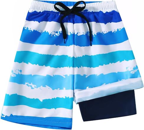 Boys Swim Trunks with Compression Liner Stretch Swim Shorts Teen Boy Quick Dry Swimsuit Board Shorts 5-16 Years in Saudi Arabia