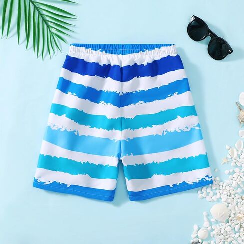 Boys Swim Trunks with Compression Liner Stretch Swim Shorts Teen Boy Quick Dry Swimsuit Board Shorts 5-16 Years in Saudi Arabia