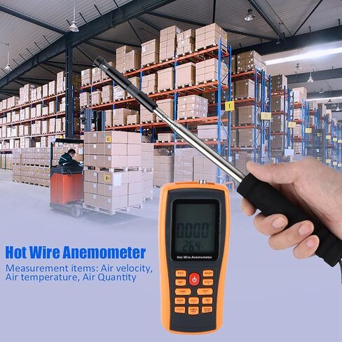 مقياس شدة الشعر الرقمي ، GM8903 LCD Hotheld Hot Wire Speed ​​Pergeeter Paugeeter مع يدوي ومستشعر لـ HVAC في درجة حرارة هواء تدفق القناة in Kuwait