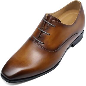 CHAMARIPA Men's Height Increasing Dress Shoes - Invisible Height Increasing Elevator Shoes for Men, Calfskin Leather Oxford Formal Shoes, Black, Y6532, Size 9.