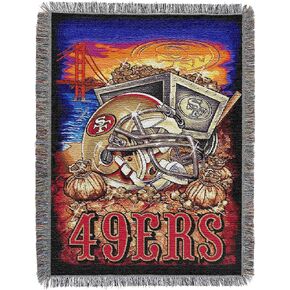 Northwest NFL San Francisco 49ers Unisex-Adult Woven Tapestry Throw Blanket, 48" x 60", Home Field Advantage