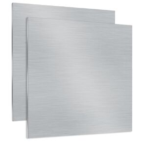 2 Pack 6061 T6 Aluminium Metal Sheet 10 x 10 x 1/8 Inch Thickness Flat Plain Plate Panel Aluminium Metal Plate Sheets with Protective Film, Aluminum Sheet for Crafting - Finely Polished