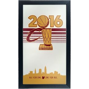 NBA Cleveland Cavaliers 2016 Chamipons Framed Logo Mirror, Wine/Gold, One Size
