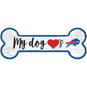 Fan Creations NFL Buffalo Bills Unisex Buffalo Bills Dog Bone Sign, Team Color, 6 x 12