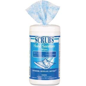 SCRUBS Hand Sanitizing Wipe, Blue,White 6 per Carton
