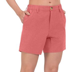 Little Donkey Andy Women's 6 Inch Quick Dry Lightweight Shorts Stretch Golf Hiking Travel Watermelon Heather XL