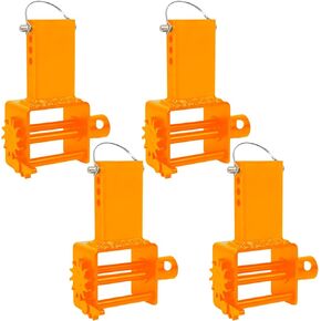 Towallmark Trailer Stake Pocket Winch, Heavy Duty Trailer Stake D Ring for Trailer with Standard Size Winch Bar, Orange, 4 Pack