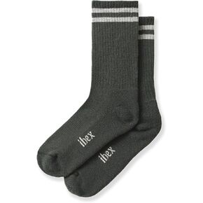 Ibex Lightweight Hiking Socks | Merino Wool Crew Socks for Men and Women | Made in the USA (US, Alpha, Large, Regular, Regular, Cream/Green/Cork) in Kuwait