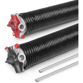 1 Pair Garage Door Torsion Springs 2", Minimum 15000 Cycles, with 2 Non-Slip Winding Bars (0.234X2"X25")