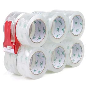BOMEI PACK Clear Packing Tape, 2.8Mil Thick Heavy Duty Packaging Tape 12Rolls Refills with 1 Dispenser for Box Sealing, Moving and Shipping, 1.88 Inch x 60 Yard, Total 720yds