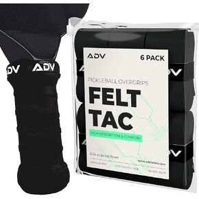 Adv Felttac Pickleball Grip Tape - شريط قبضة مضرب ناعم ، متين للغاية ، تمتص العرق المخلل - شريط قبضة مجداف جاف ومريح - سهل الاستخدام وسهل التثبيت
