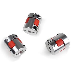 RATTMMOTOR 3Pcs 6.35mm to 10mm Plum Flexible Shaft Coupling D25L30 6.35x10mm Aluminum Coupler Jaw Spider Shaft 1/4 Inch Servo Stepper Motor Connector for CNC Router Engraver Milling Machine,3D Printer