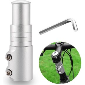 Bike Stem Riser Bike Fork Stem Extender Adjustable Bicycle Handlebar Eextender for 1-1/8" 28.6mm for Mountain Bike, Road Bike, MTB, BMX, Fixie Fork(Silver M)
