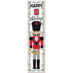 KH Sports Fan NC State Wolfpack Nutcracker Porch Leaner, 11x46 Inches, Wolfpack Outdoor Christmas Sign; Display Some Holiday Cheer with This NC State Wolfpack Nutcracker Sign