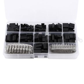 620pcs Connector Pin Housing Jumper Wire Cable Pin Header Connector Housing Kit Male Female Crimp Pins Adaptor Terminal