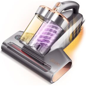 JIGOO Bed Vacuum Cleaner with Dust Sensor: 500W 13Kpa Mattress Vacuum Cleaner with UV & Ultrasonic and High Heating,Anti-allergen Powerful Handheld Bed Vacuums for Mattress (S300 Pro, Corded)