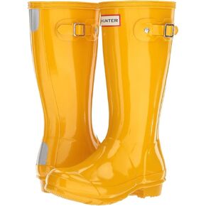 Hunter® Original Kids' Gloss Rain Boots for Kids – Knee High Design – Cushioned Footbed – Nylon Lining Black 3 Little Kid M in Kuwait