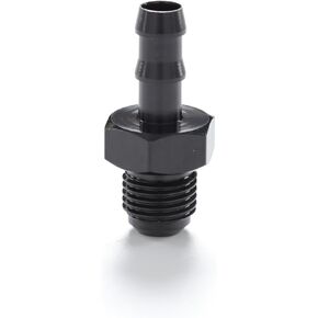 6AN Male Flare to 3/8 Hose Barb Adapter Aluminum Black Finish