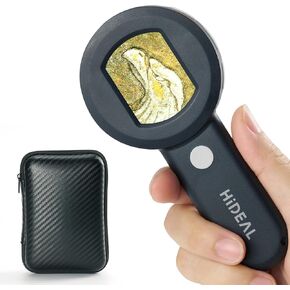 Microscope for Kids Adults, 100X Handheld Coin Magnifier for Collectors, HP30 USB Digital Magnifying Glass with Light, Portable Jewelers Loupe with Screen, Pocket Mini Scope Camera for Trichome