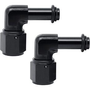 6AN Female to 3/8" Barb Hose Fitting 90 Degree Swivel 2PCS