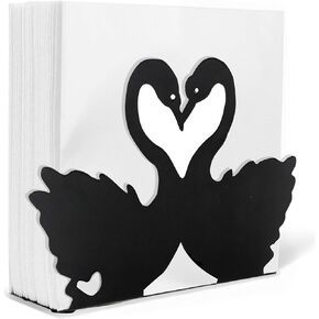 Napkin Holder for Table, Black Swan Metal Standing Napkin Dispenser for Kitchen Dining Farmhouse Cocktail Picnic Bar Rustic, All Dining Room Decors