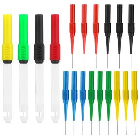 19Pcs Back Probe Kit Insulation Back Probes 0.7mm Test Probe Pins Non-Destructive Wire Piercing Probe for Test Car
