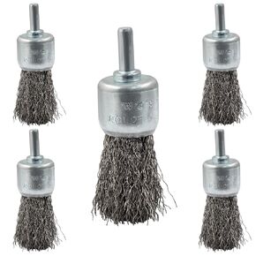 uvbws 5 Pcs Wire Cup Brush 1 Inch Wire Wheel Brush for Drill Stainless Steel Wire Brush Drill with 1/4 Inch Shank
