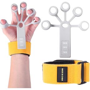 Forearm and Grip Strength Trainer, Finger and Hand Gripper Strengthener, Wrist and Hand Exercisers for Strength with 3 Levels, Relieve Pain Arthritis (Grey)