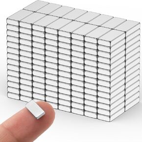 200 Pack Bar Magnet, 10x5x2mm Rectangle Magnets, Thin Magnets, Double Sided Magnet with Adhesive Backing, Magnetic Bars Strip for Home, Office, Garage, Fridge, Refrigerator