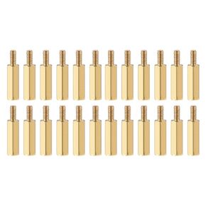 YOKIVE 20 Pcs M2.5 Standoff Screws, Brass Hex PCB Standoffs, Keep Height Consistent, Great for Motherboard (Gold Tone, 14mm+6mm)