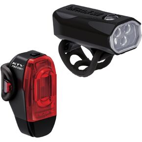 Lezyne KTV Drive Pro 300+ and KTV Drive Pro+ Bicycle Light Set, Front and Rear Pair, 300/150 Lumen, White/Red LED, Road, Mountain, Gravel Bike, USB-C Rechargeable