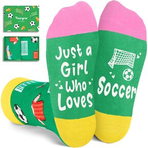 HAPPYPOP Gifts For 7-12 Year Old Girl - Soccer Gifts For Kids Girls, Kids Girls Soccer Socks Stocking Stuffers